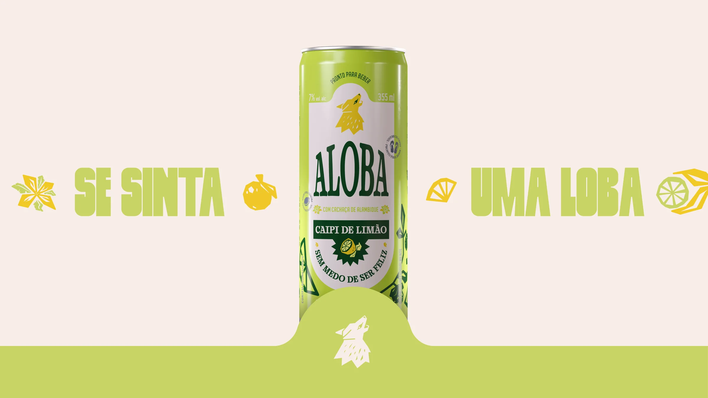 Peça 'Se sinta uma loba' com a lata da ALOBA