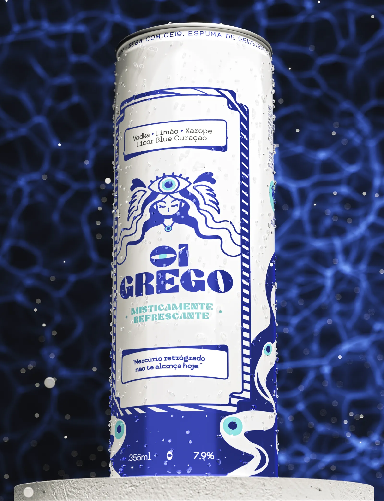 Detalhe do rótulo da OIGREGO com a deusa