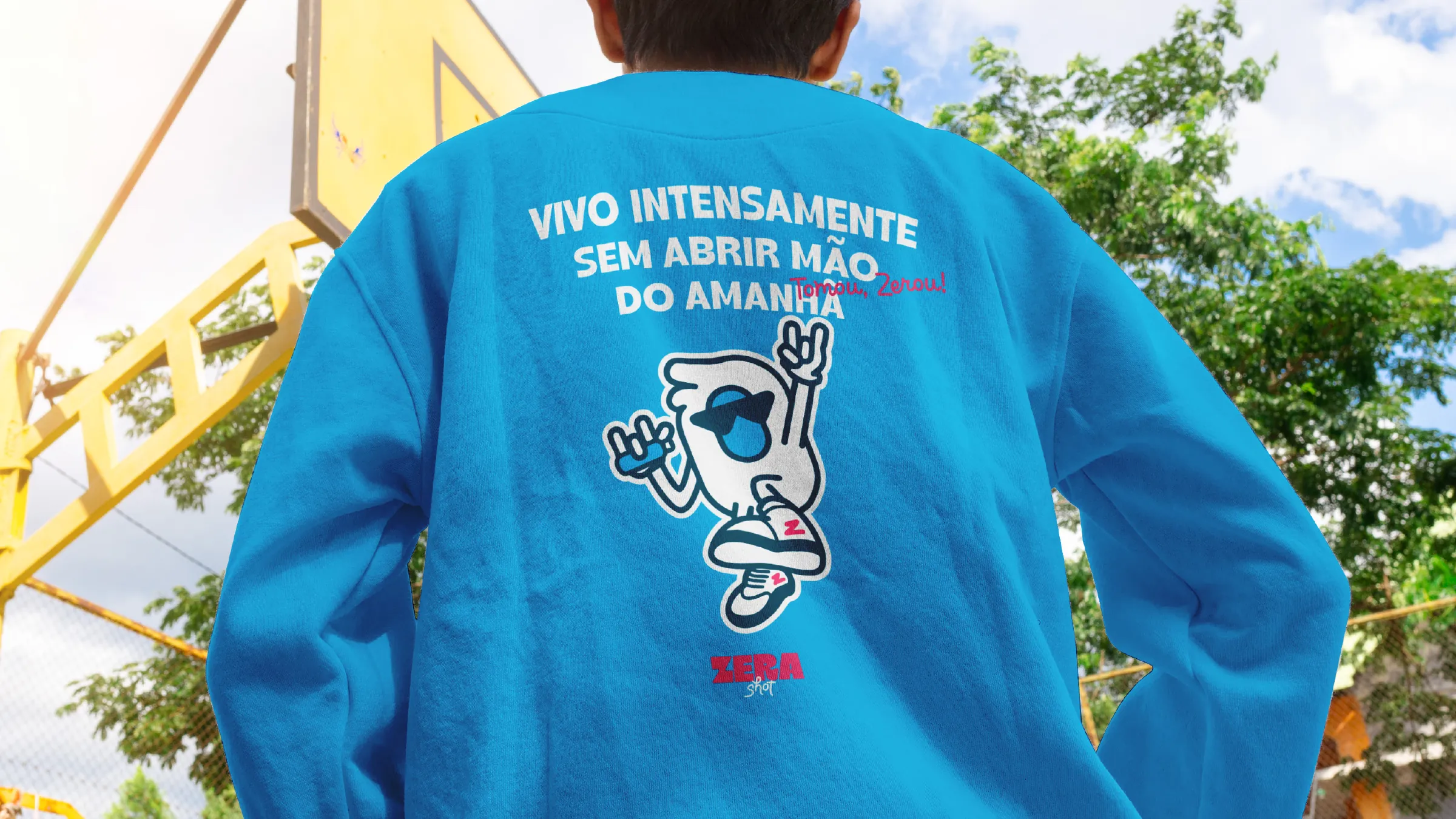 Moletom 'Vivo intensamente sem abrir mão do amanhã'